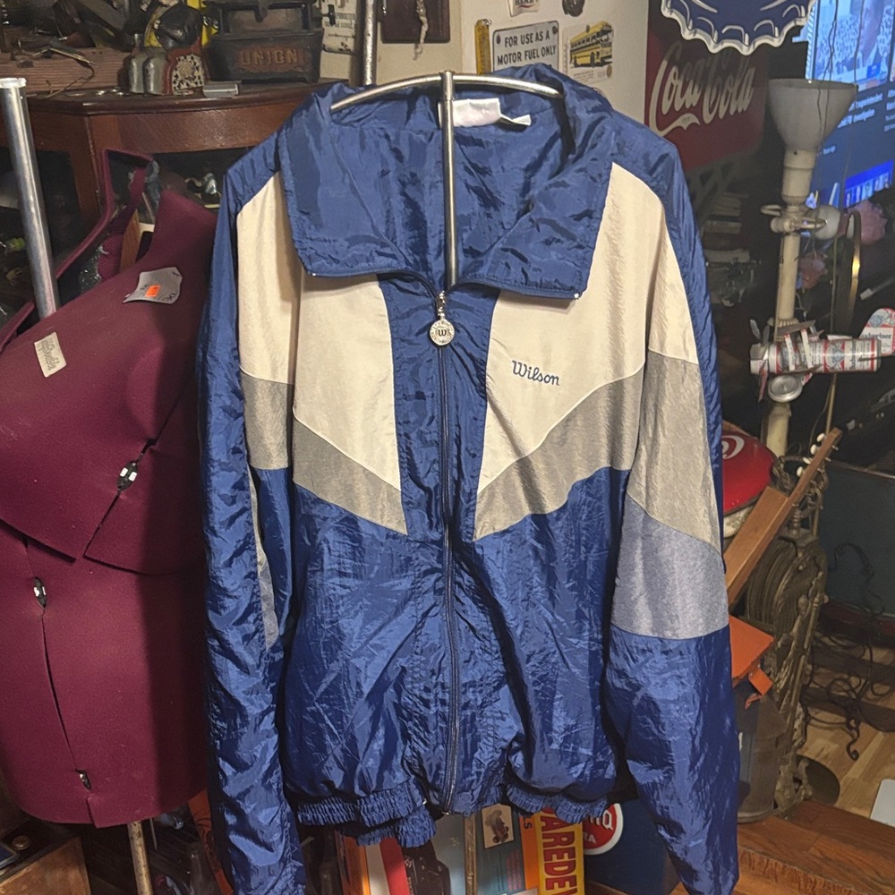 Wilson Navy and Beige Windbreaker Jacket